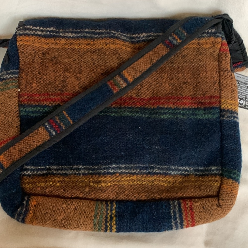 UNIQUE BATIK 100% WOOL HANDMADE IN GUATEMALA MESSENGER CROSSBODY BAG ADJ… - Picture 6 of 16